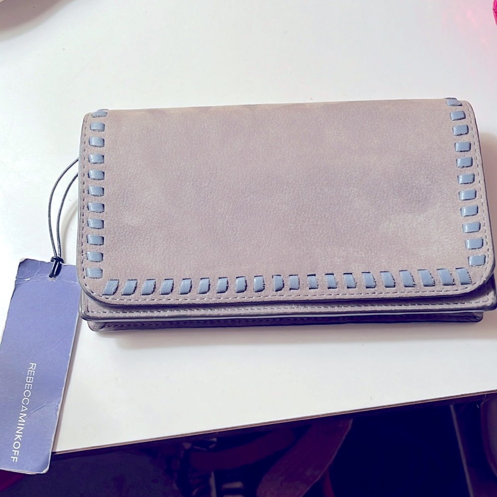 Rebecca Minkoff leather woven wallet